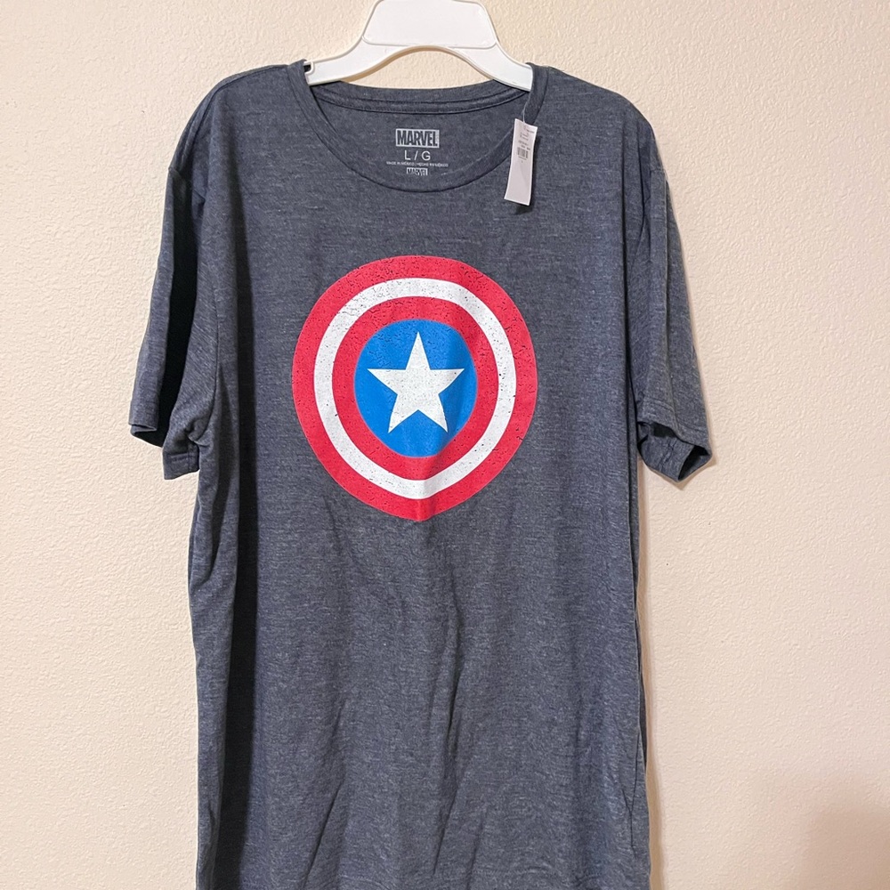 Marvel Dark Gray Captain America Shield Tee